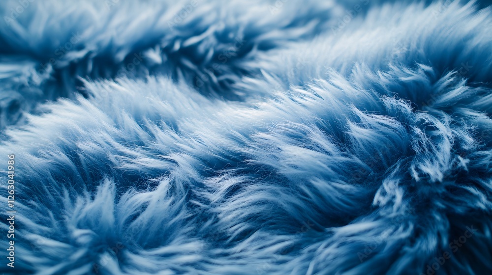 Poster Close up of a soft, blue fur texture. Abstract background ideal for designs. Fuzzy Blanket Surface Detailed texture background. Textured Blue Fur Abstract Background Image