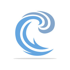 Round wave ocean water logo vector