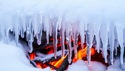 Nature's Extremes: Fire and Ice Collide