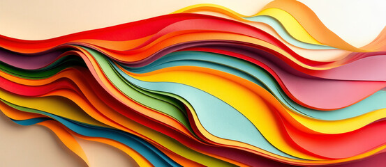 Abstract Curved Multi color Shape with Lighting Effect – Luxury Design on Multi color Background with Copy Space.	