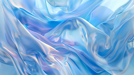 Obraz premium Soft flowing fabric in shades of blue, creating a serene and dreamy atmosphere