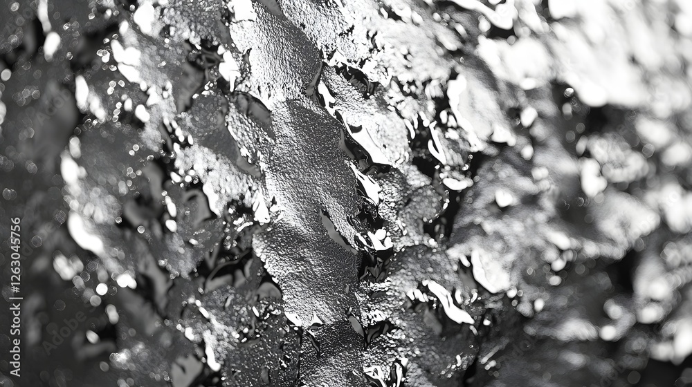 Aufkleber close-up of a shiny silver metallic texture. abstract background image. glistening chrome detailed t