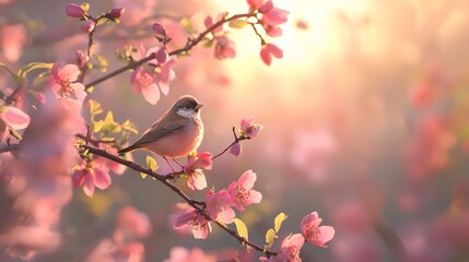 Spring is here, flowers are blooming on the branches