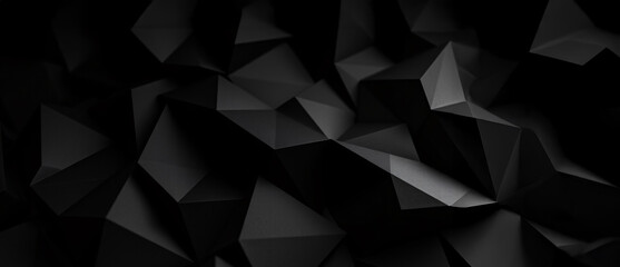 Obraz premium black Triangle Geometric Pattern – Abstract 3D Vector Background with Pyramid Shapes . 