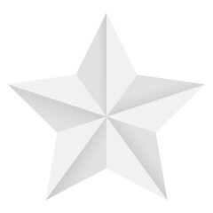 3D Star Graphic Monochrome Paper Star Illustration Origami Vector Isolated on White Background