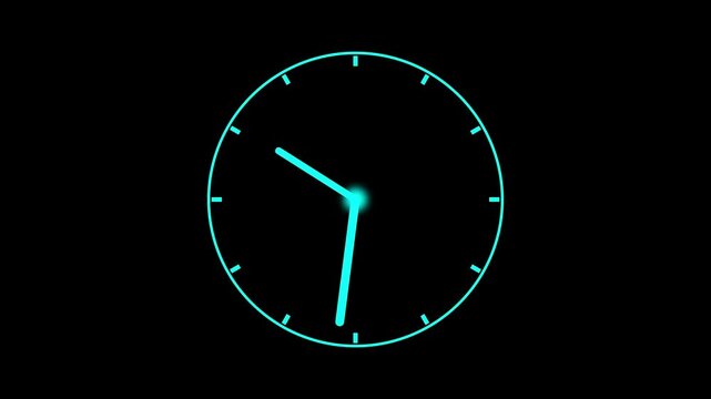 Clock icon Animated clock.Concept of time, deadline.Round clock with rotating animated arrows.