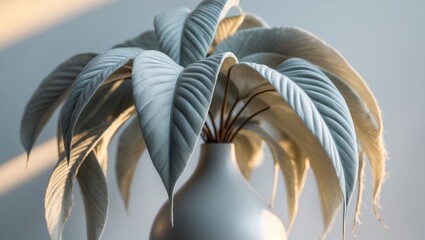 Obraz premium A Stylish Decorative Plant Featuring Soft Textures Displayed in a Modern Vase Design.