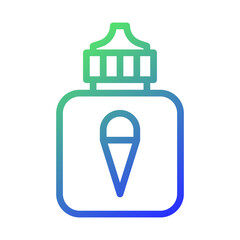 Gradient Bottle Icon with Dropper Symbol Inside