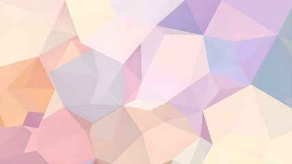 Obraz premium Abstract Geometric Pastel: An abstract background composed of geometric shapes in soft pastel hues, featuring a delicate blend of pink, lavender, yellow, and blue.