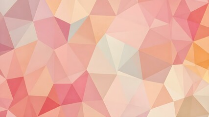 Obraz premium Abstract Geometric Pattern: A mesmerizing mosaic of vibrant pink, orange, and beige hues arranged in a captivating geometric pattern, capturing the essence of modern art and design.