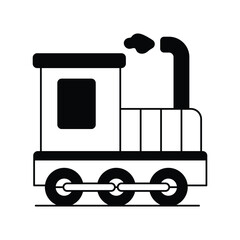 train glyph outline icon with white background vector stock illustration