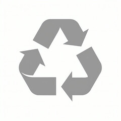 Minimalist Gray Recycling Symbol with Circular Arrows
