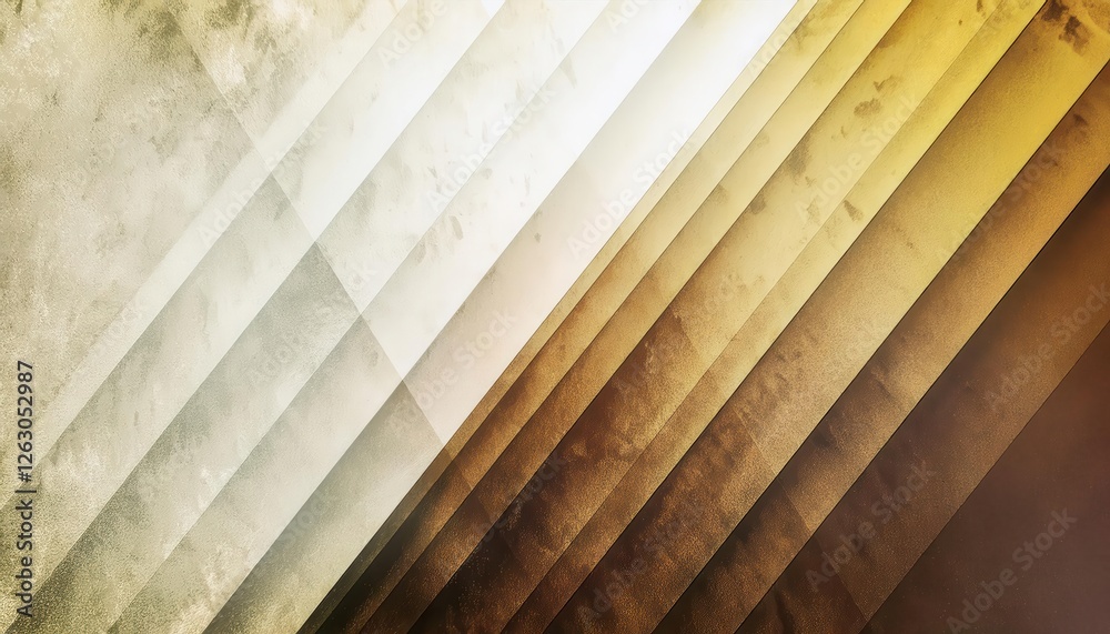 Poster textured abstract geometric background with layered golden and white angular shapes, vintage grunge 
