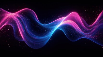 Obraz premium Neon Swirling Lines Abstract Expressionism Data Analysis Visualization Technology Innovation Flow Dynamic Movement