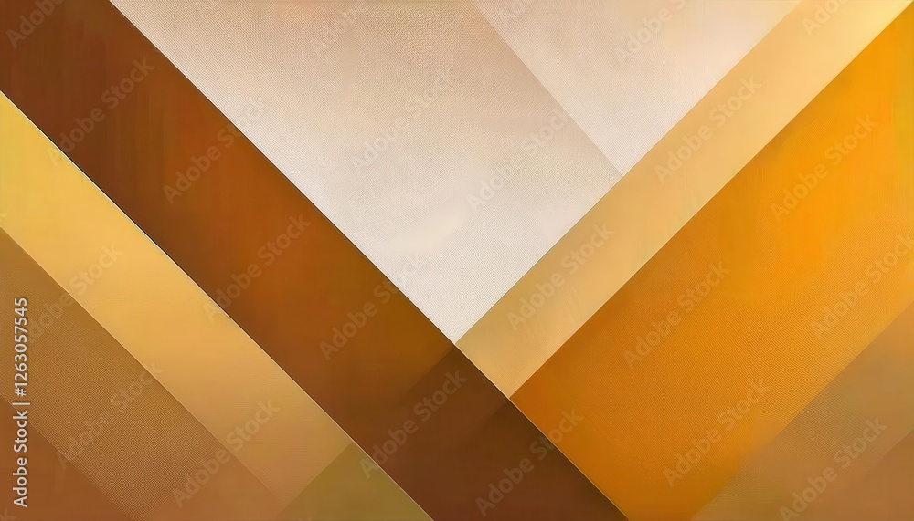 Poster modern geometric abstract with sharp angular golden and brown lines, architectural illusion, minimal