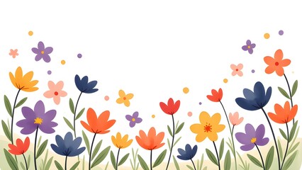 Spring greetings from colorful flowers