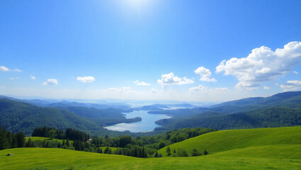 Fototapeta premium mountain lake in the morning