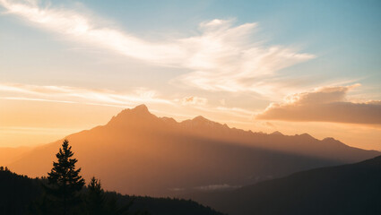 mountain lake in the morning