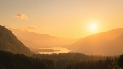 Obraz premium mountain lake in the morning