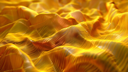 Fototapeta premium Abstract golden waves undulating in a mesmerizing pattern, creating a vibrant, dynamic background