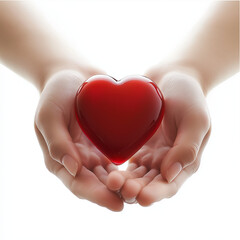 Fototapeta premium heart in hands blood donation