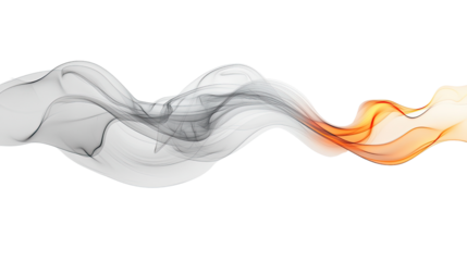 Ethereal Smoke Trail: A flowing, abstract depiction of smoke, blending grayscale and warm orange hues to create a captivating visual effect.