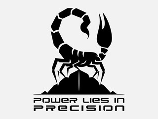 Scorpion Silhouette Vector Illustration with the text 