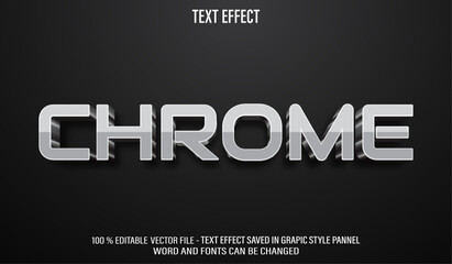 Silver Chrome 3d editable text effect style