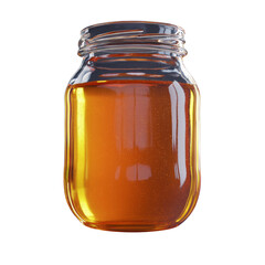 clear glass jar filled with golden honey, showcasing its rich color and texture. jar design highlights natural sweetness and viscosity of honey inside