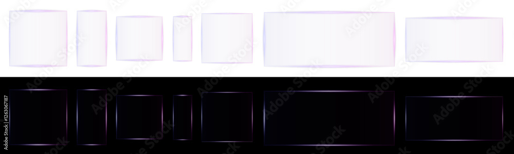 Poster futuristic hud neon frame with glowing blue and yellow lights, perfect for digital interfaces, tech 