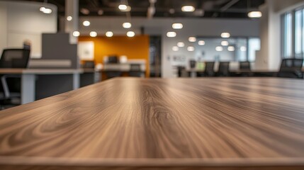 Elegant office setting with blurred bokeh effect modern workspace business environment interior design professional concept