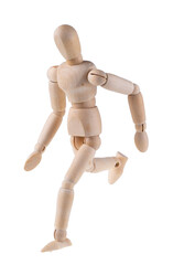 Wooden figure action isolated on transparent background