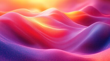 Obraz premium Abstract Pink and Orange Wave Landscape