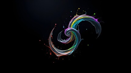 colorful abstract painting of liquid