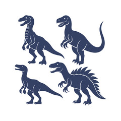 Dinosaur Silhouettes Set Clip art Vector Illustration