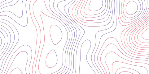 Abstract topographic map contour, white background and colorful wave lines pattern texture. geographic contour map grid backdrop paper texture. terrain path isolated on a background. 