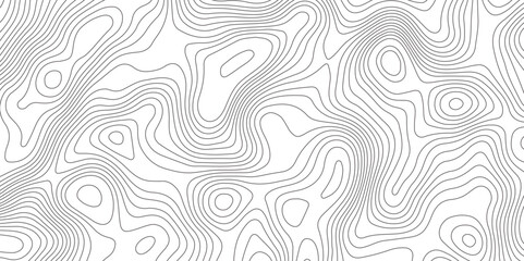 Abstract topographic map contour, white background and black wave lines pattern texture. geographic contour map grid backdrop paper texture. terrain path isolated on a background. 