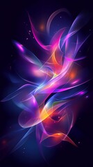 Abstract Colorful Glowing Waves Background Design for Modern Technology or Energy Concept