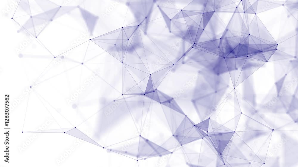 Leinwandbilder blue network connection structure. digital background with dots and lines. big data visualization. 3
