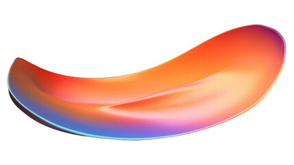 Abstract Colorful Smooth Gradient Shape with Curved Design and Modern Aesthetic on Transparent Background