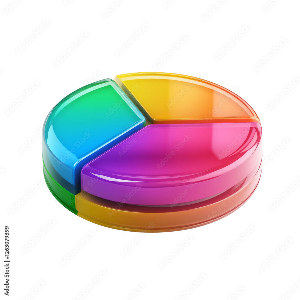 Leinwandbilder colorful pie chart icon representing data visualization and analysis