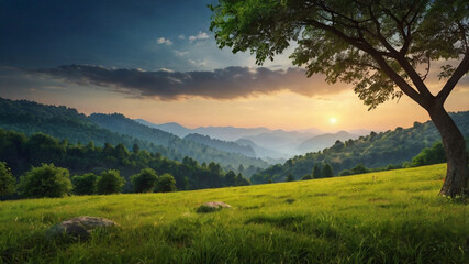 Obraz premium mountain landscape with lake and mountains