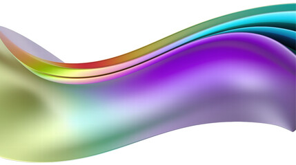 Fototapeta premium Abstract Colorful Wave with Smooth Gradient Flowing Across a Transparent Background
