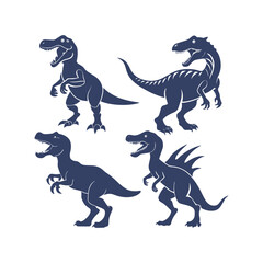 Dinosaur Silhouettes Set Clip art Vector Illustration