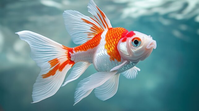 Stunning Ranchu Goldfish Underwater