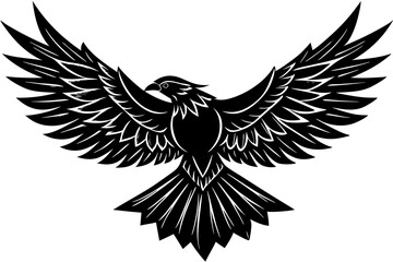 Majestic Eagle with Spread Wings in Tribal Style with Bold Graphic Silhouette