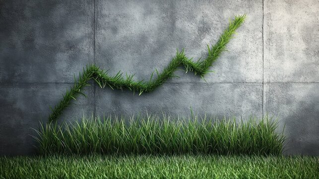 Rising Grass Graph Illustrating Growth and Sustainability