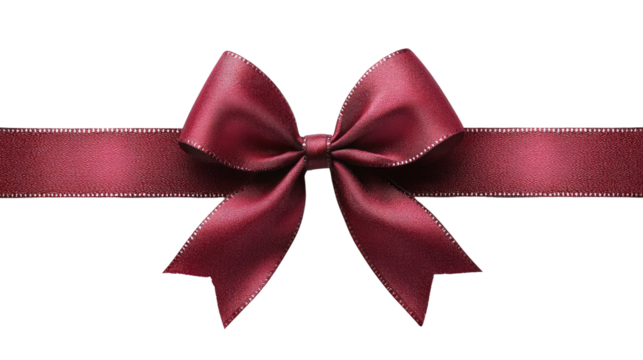 Crimson Ribbon with Bow: A luxurious crimson ribbon with a perfectly tied bow lies flat, exuding elegance and sophistication, perfect for wrapping gifts or adding a touch of refinement to any design.