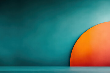 Teal and Orange Modern Backdrop with Copy Space