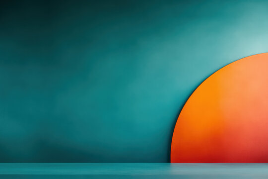 Teal and Orange Modern Backdrop with Copy Space